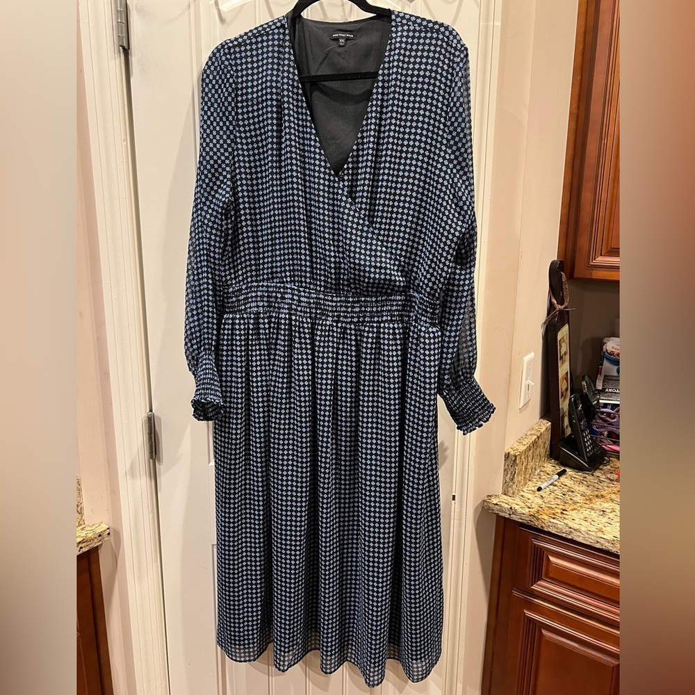 Who What Wear Blue Print Dress Sz XXL